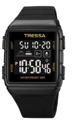 Reloj Tressa Alfa Digital Luz Alarma Cronómetro Sumergible