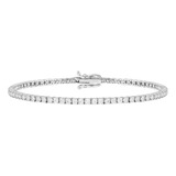 Pulseira Riviera De Ouro Branco 18k Com Diamantes De 5pts