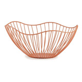 Centro De Mesa Em Metal Terracota Ondas Decor Aramado 34 Cm