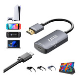 Adaptador Hdmi A Usb C 4k 60hz+puerto De Carga, Plug & Play