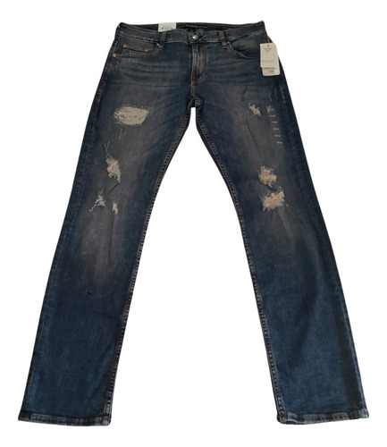 Jeans Guess Slim Tapered Crescent Dark Wash W Destroy
