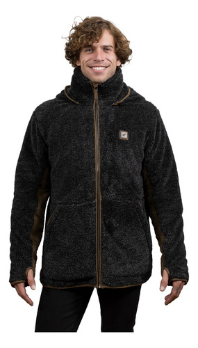 Chaqueta Shaggy Lander V2 Negro Melange Hombre Falcone