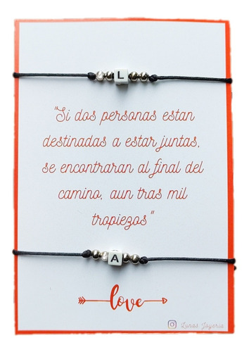 Pulseras Con Letra Inicial Parejas Novios Regalo Aniversario