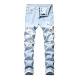 Jeans Rotos Ajustados Hombre Baylvn