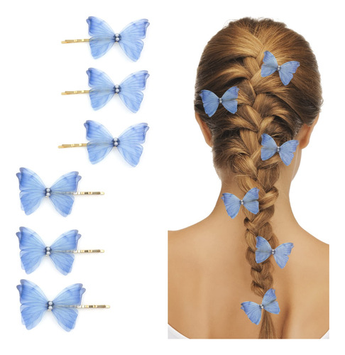 Bobby Pins - Pinzas Para El Cabello De Mariposa, 6 Piezas, P