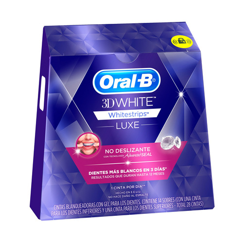Caja De Tiras Para Blanqueamiento Dental Oral-b 3d White Whitestrips Luxe De 14 Unidades