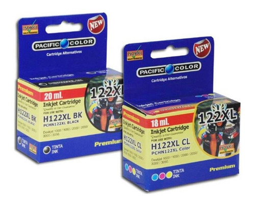 Pack Tinta 122xl Negro Y Color Alternativa Para Hp