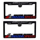 Par 2pz Porta Placa Hule Inyectado Figura Mazda Speed