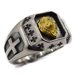 Anillo Leon Hombre Medieval Celta Acero Inoxidable 316l