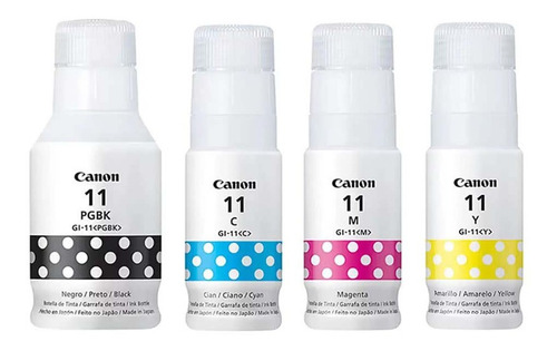 Kit X4 Tinta Canon Gi-11 Original Impresora G3160 G2160