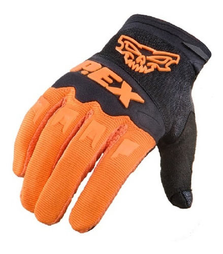 Guantes Cross Enduro Moto Bici Mtb Antideslizante Full Fas Color Naranja/negro Talle L