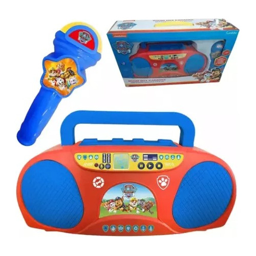 Karaoke Boom Box Musical Infantil Patrulha Canina Crianças