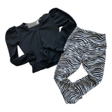 Conjunto Infantil Roupa Menina Legging Zebra