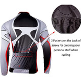 Mens Soft Long Sleeve Breathable Bicycle Cycling Jersey Pol