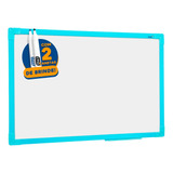 Lousa Quadro Branco Mold Azul 40x30 Escrever Aula Brindes