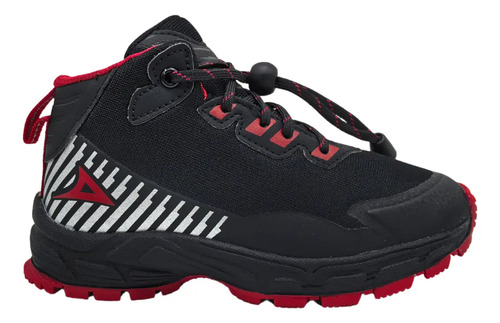 Tenis Pirma Niño Outdoor 1311 Negro Con Rojo Infantil Tallas Pequeñas 15 Al 17.5 Mx