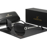 Lindo Óculos Feminino Sol Kingseven   Lentes Polarizadas Cor Preto