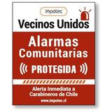 Placa Letrero Cartel Alarma Disuasivo Comunitaria Impotec