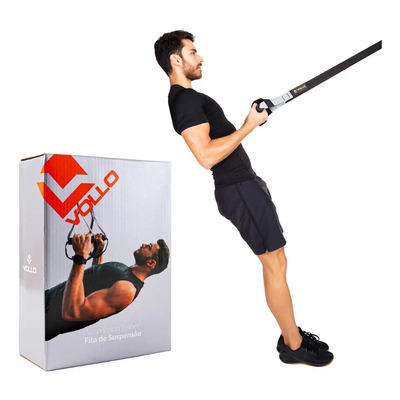 Fita De Suspensão Trx Porta Treino Suspenso Exercício Vollo | Frete grátis