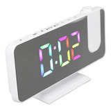 Reloj Despertador Digital Rgb Con Superficie De Espejo Con B