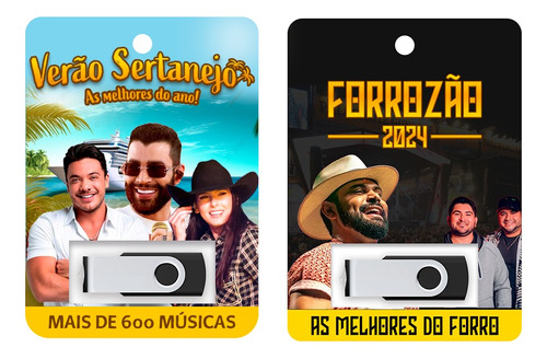 Kit Festa Pendrives Com Música - Forrozão & Verão Sertanejo 