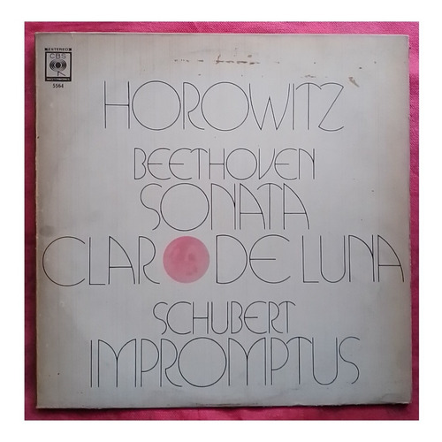 Horowitz Beethoven Sonata Schubert Impromptus Vinilo