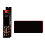 Mouse Pad Gamer Xl Antideslizante Negro Borde Rojo 70x30cm