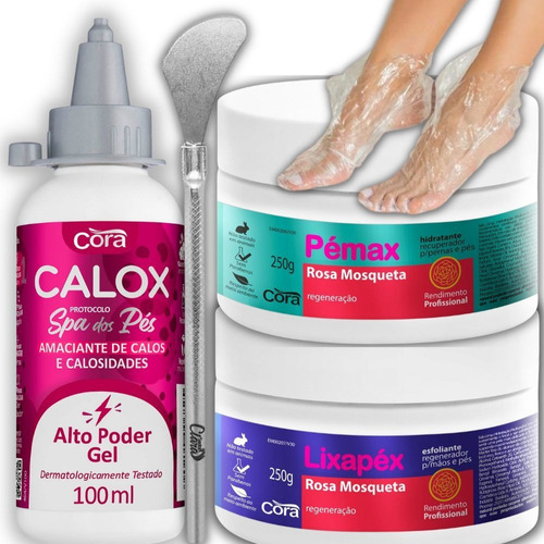 Kit Spa Dos Pés Cora Calox Gel Lixapéx Pémax Bisturi Botinha