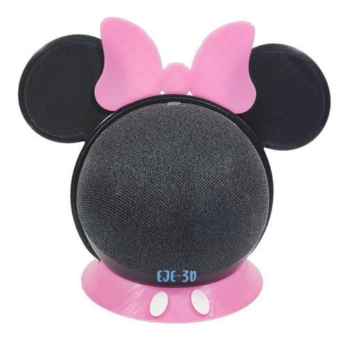 Base, Soporte Para Alexa Echo Dot 4 Y 5 Minnie Mouse Rosa