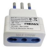 Adaptador Enchufe 16a A 10a 250v Con Protección Blanco Rema