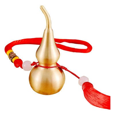 Wu Lou Latón Dorado Feng Shui Con Tira Roja De Buena Suerte
