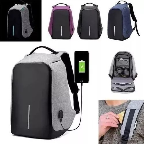 Maleta Antirrobo Multifuncional Con Cable Usb Morral Seguro