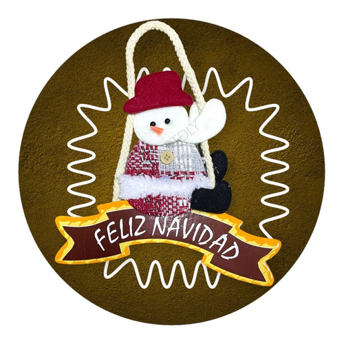 Adorno Colgante Navideño Para Puert Bola Nieve Feliz Navidad