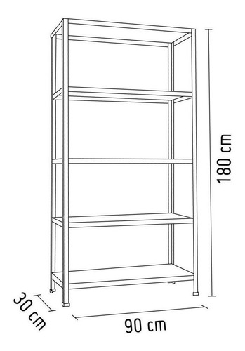 Estanteria Metal Con Tornillos 180x90x30 Cm 5 Niveles Blanco