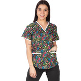 Chaqueta Medica Spandex Ajustable Estampada Mujer- Presente!