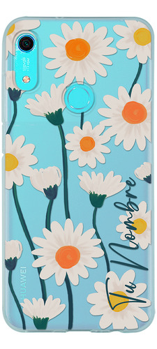 Funda Para Huawei  Para Mujer Flores Margaritas Con Nombre