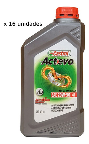 Aceite Para Motor Castrol Mineral 20w-50 Para Motos Y Cuatriciclos De 1 Unidad