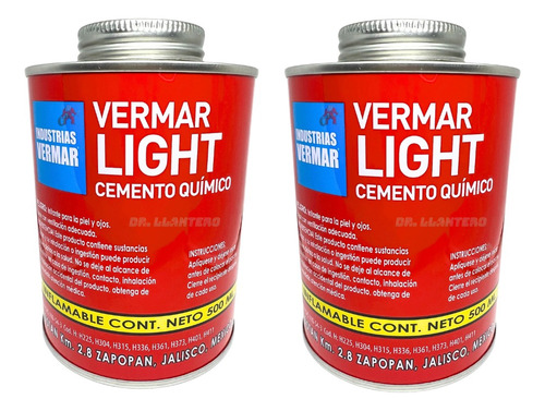 Cemento Químico Azul Vermar Light 500 Ml 2 Piezas