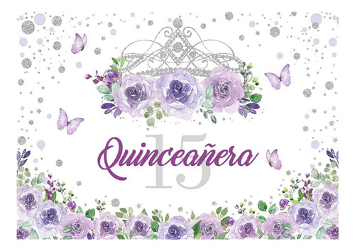 Fondo Para Fotos Telon Vinilo 15 Años Flores Purple