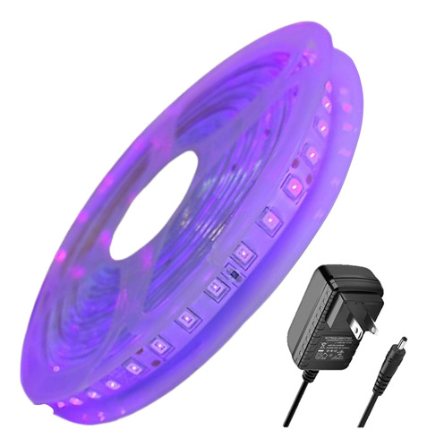 Tira Led Uv Para Curado 600 Leds 5mts + Eliminador Voltaje