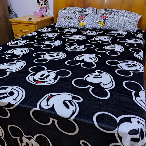 Manta Casal Queen Flannel Mickey Mouse - Disney