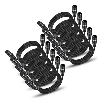 Cable De Conexion Ebxya Xlr De 6 Pies, Paquete De 10, 3 P...