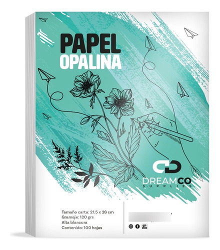 Papel Opalina T/carta 120grs  Paquete 100 Hojas.