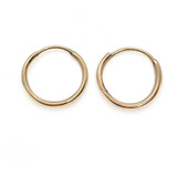 Par De Aros Argollas Cubanos 15 Mm De Oro 18k Amarillo