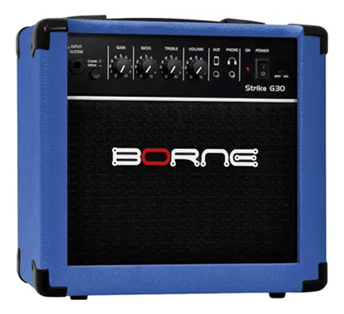 Amplificador Borne Strike G30 Para Guitarra De 15w Azul Biv