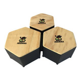 Bongô Cajon Triplo Hexagonal De Madeira Jhamma Frete Grátis!