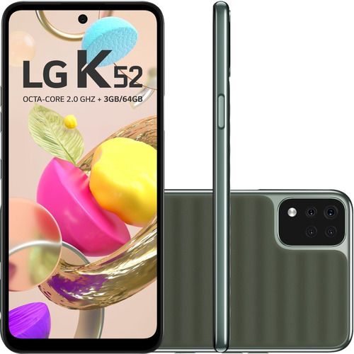 Smartphone K52 4g Tela 6.6'' 64 Gb 3gb Ram Verde LG