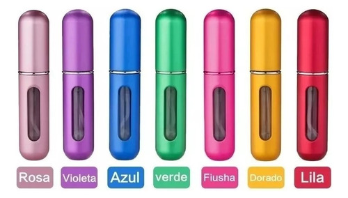 6 Mini Atomizador Para Perfume Recargable Capsula