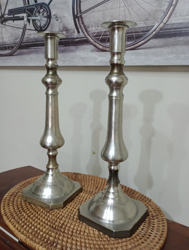 Candelabros Bronce Plateado Importados