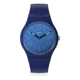Reloj Swatch Love To Go Around De Silicona Azul Para Mujer
